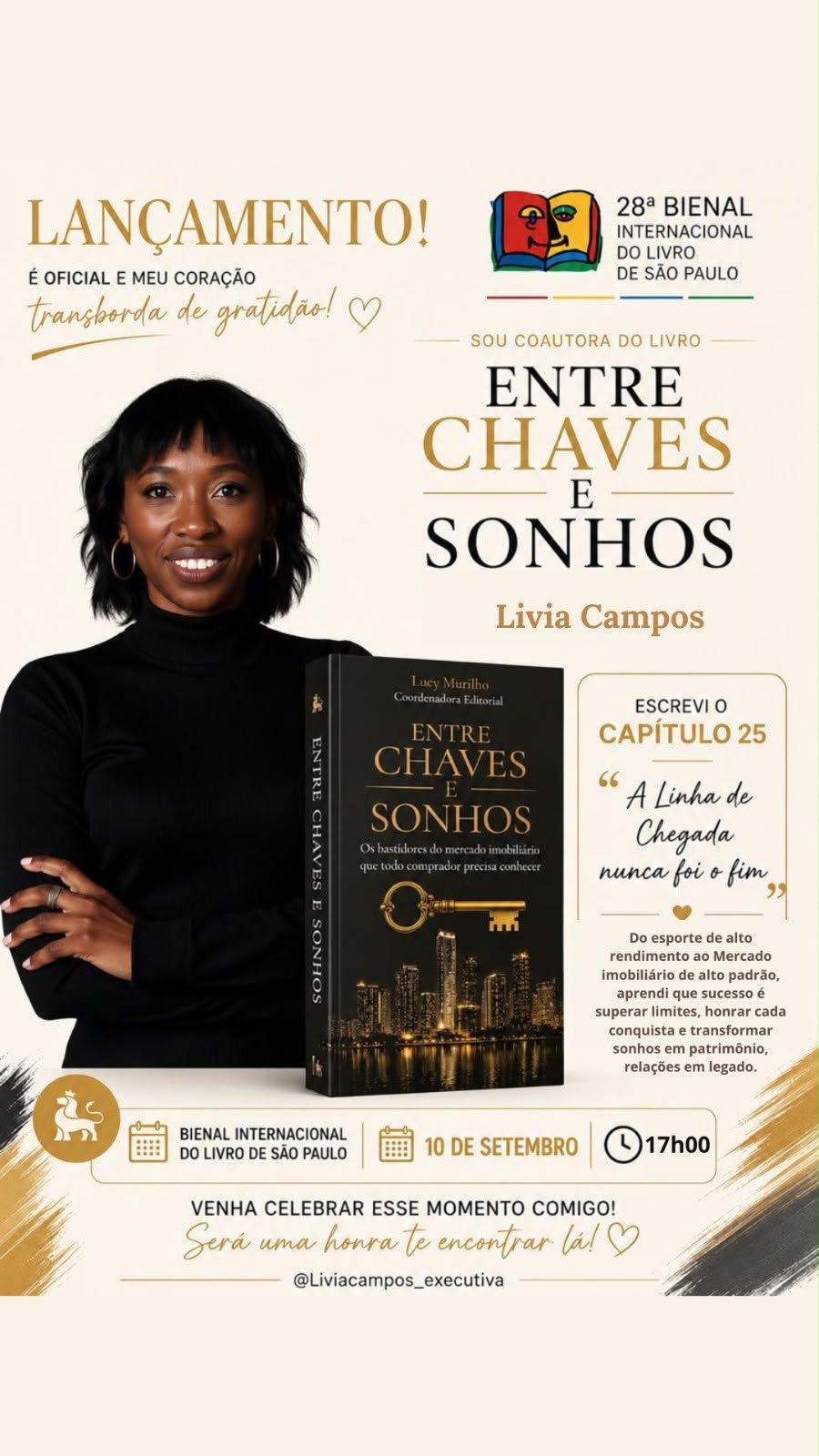 Livia Campos, coautora do livro Entre Chaves e Sonhos, na 28ª Bienal Internacional do Livro de São Paulo